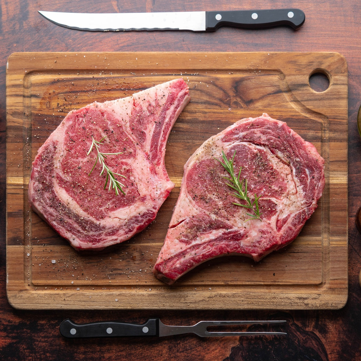 Grass-finished beef ribeye steak from SK Prime Pastures