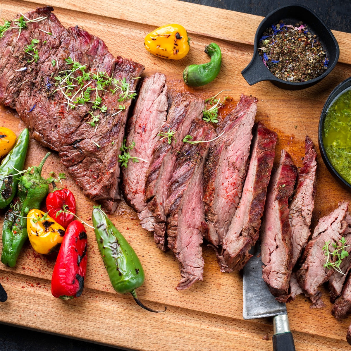 Grass-finished beef skirt steak from SK Prime Pastures