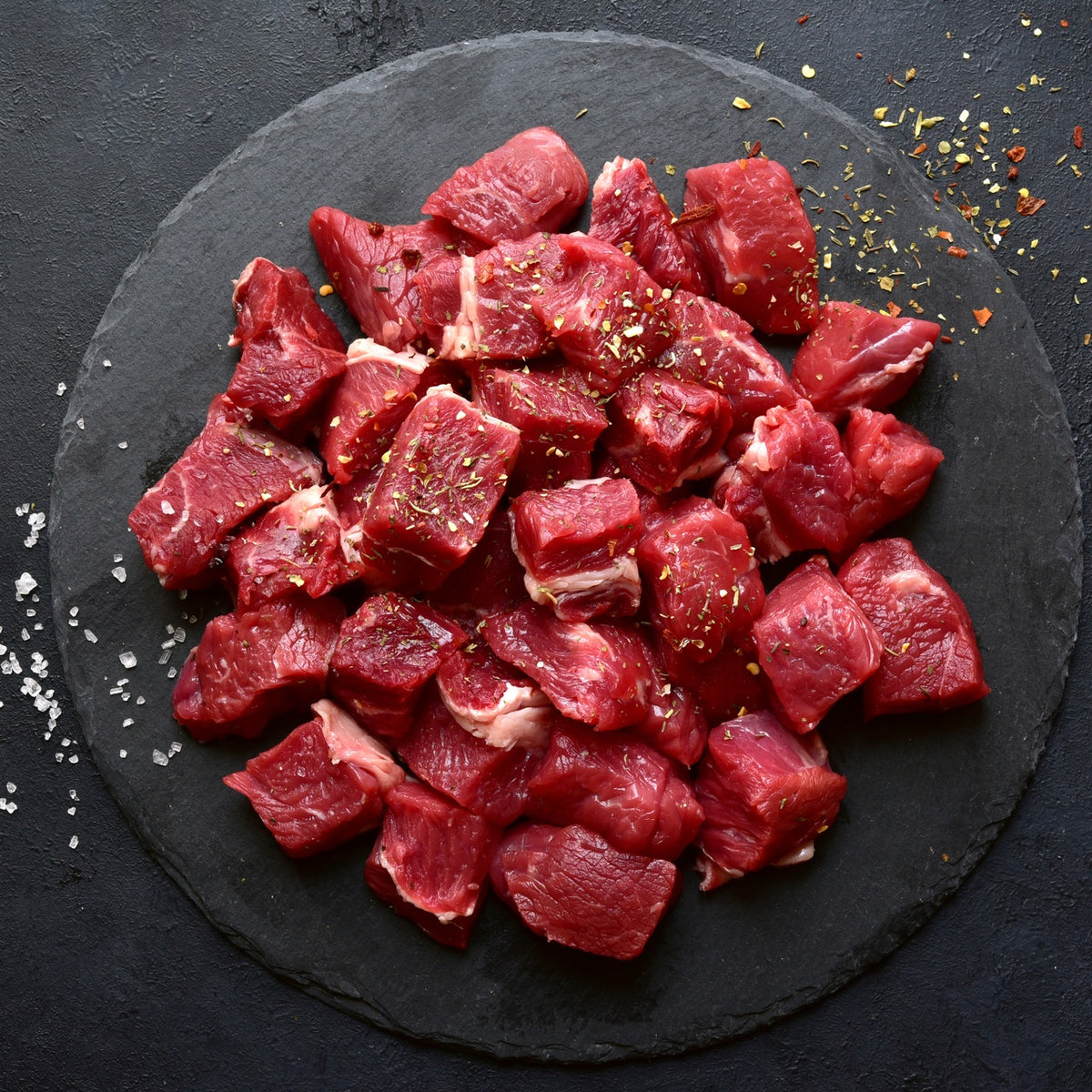 Grass-finished beef stew meat from SK Prime Pastures