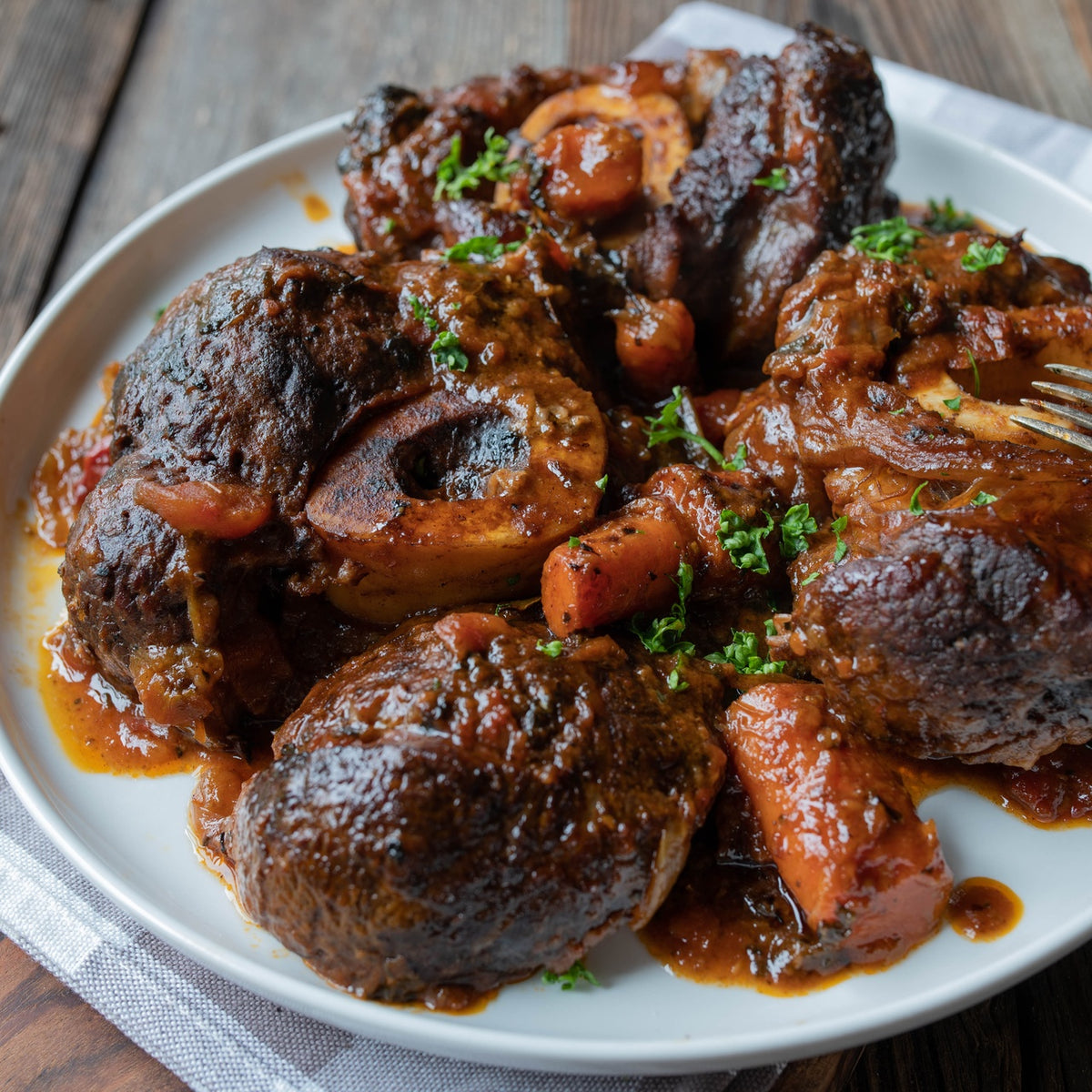 Cross-cut grass-finished beef osso bucco shanks from SK Prime Pastures