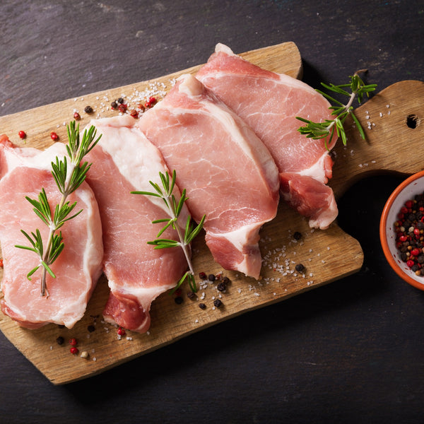 Pastured heritage-breed pork chops from SK Prime Pastures